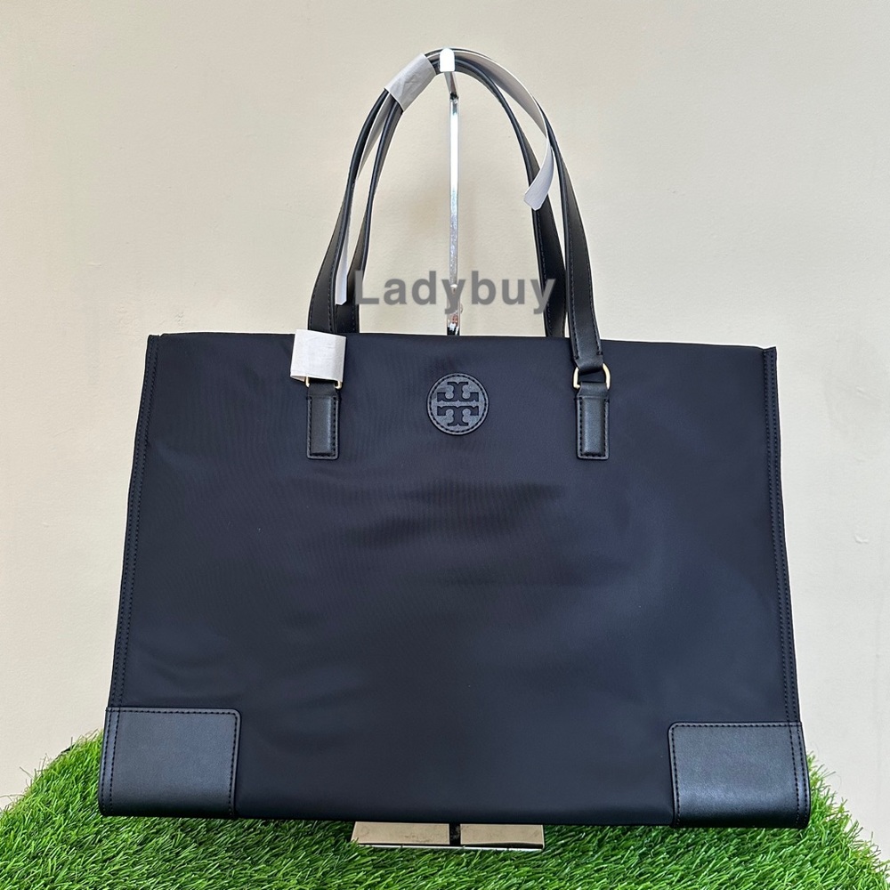 ❇️NWT Tory Burch Ella Nylon Tote Large Travel Shoulder Bag  In Black